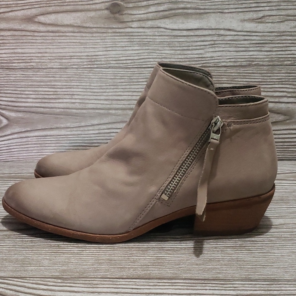 Sam Edelman Parker 8 soft gray leather two zips ankle boots - Picture 5 of 8